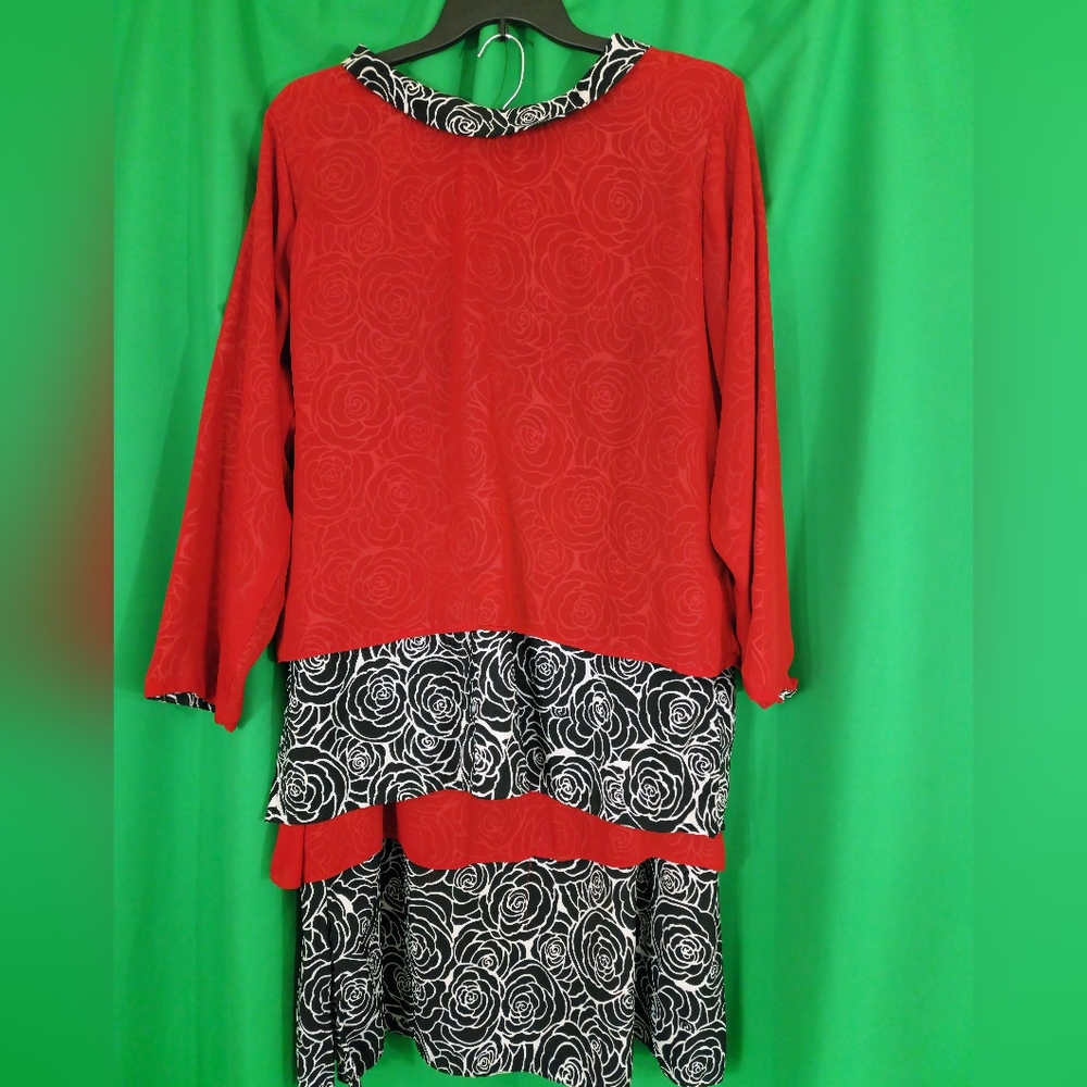 Ashro, Skirt Set, XL, Red, Black and White - EUC